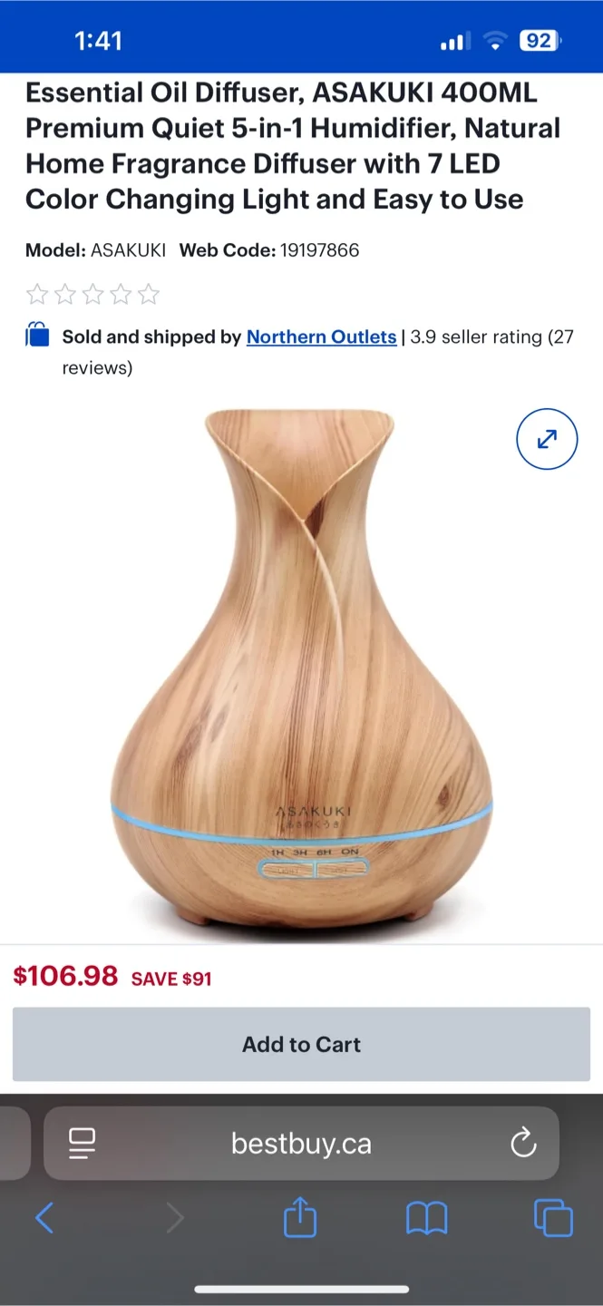 ASAKUKI 400ML Essential Oil Diffuser and Humidifier image indicator(3)