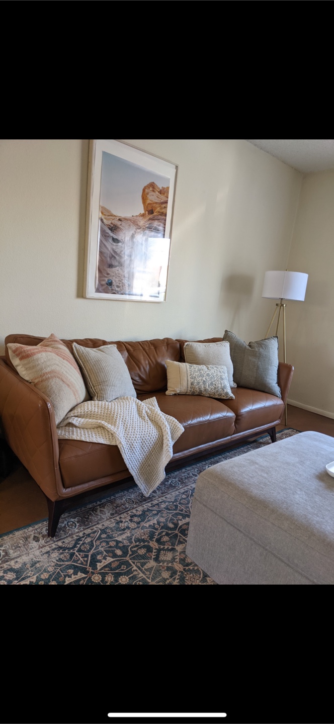 Brown Leather Sofa - photo 4