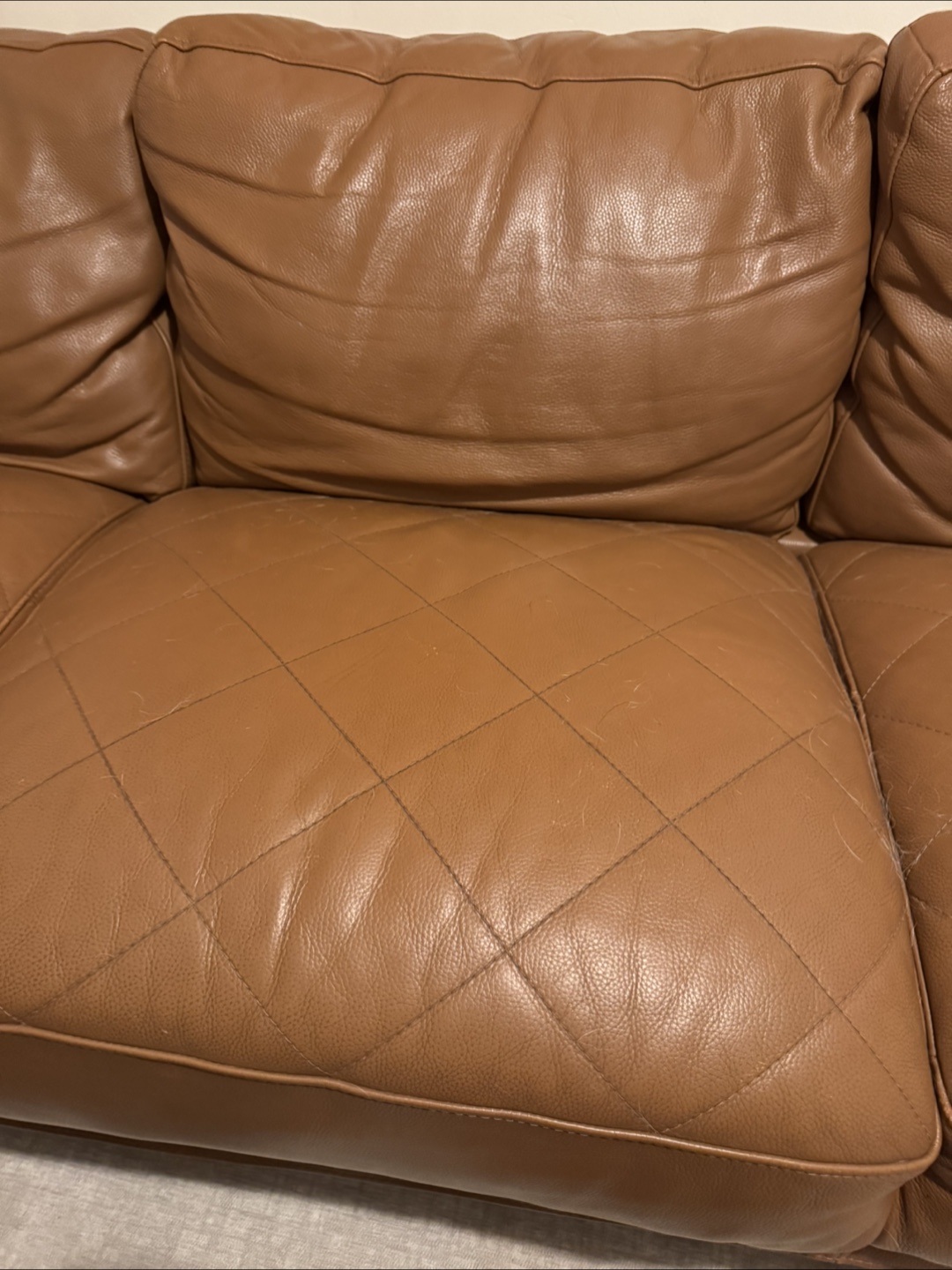 Brown Leather Sofa - photo 3