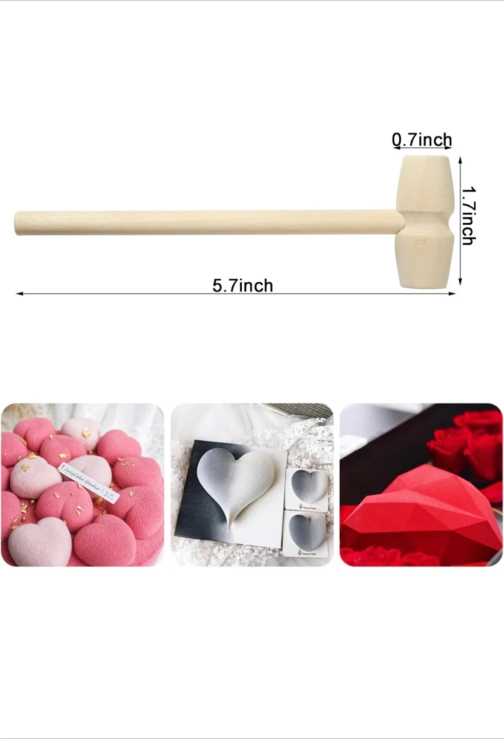 60 Wooden Mallets/hammer - Perfect for Crafts & smash treats image indicator(3)