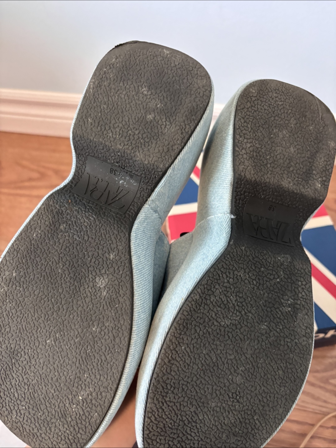 Zara Denim Platform Slides - photo 2