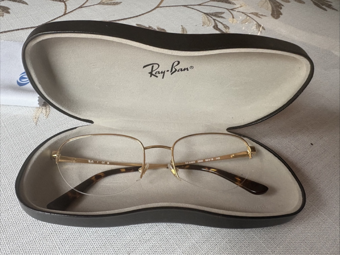 Ray-Ban Gold Rimmed Glasses with Case