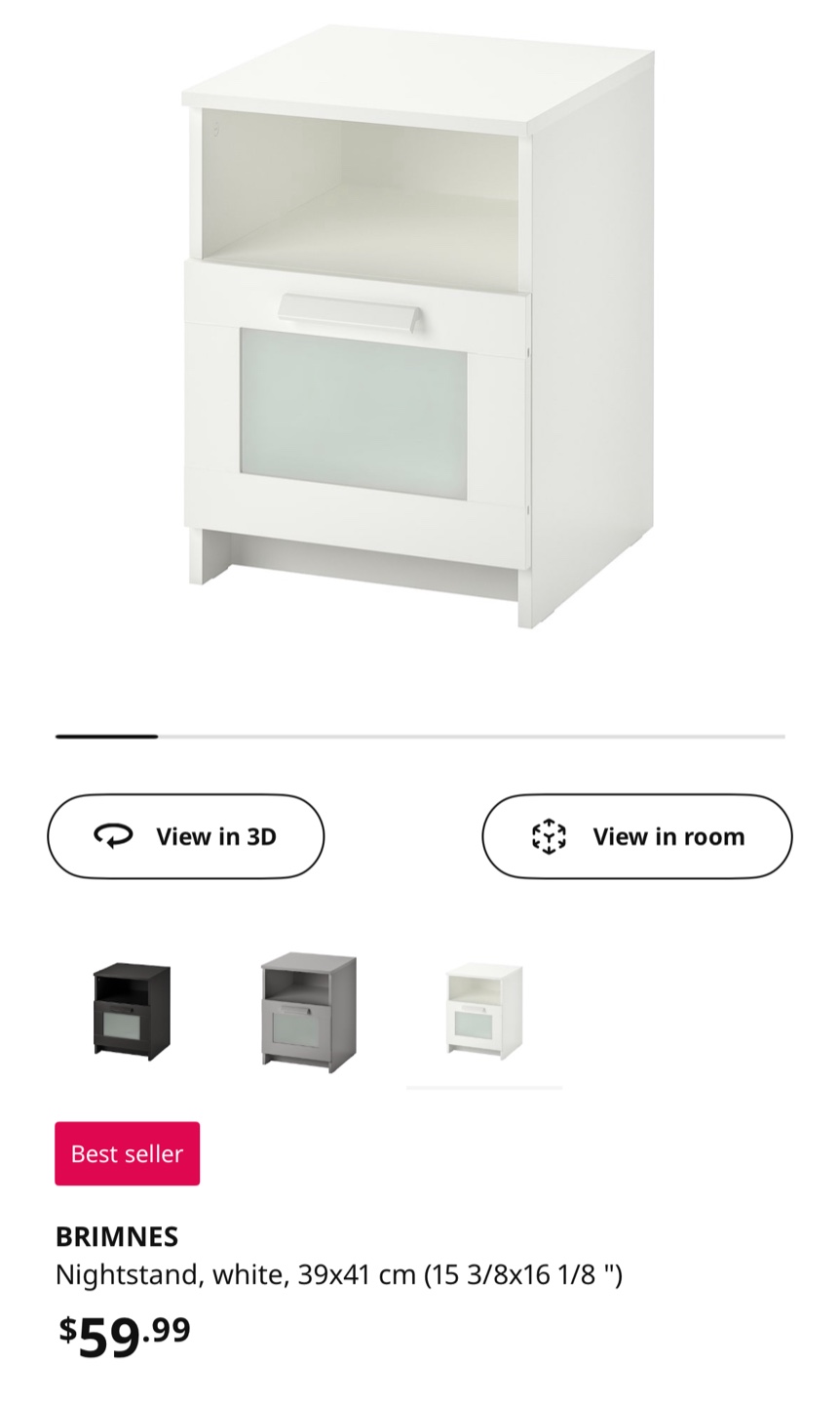 Pair of IKEA BRIMNES White Nightstands - photo 5