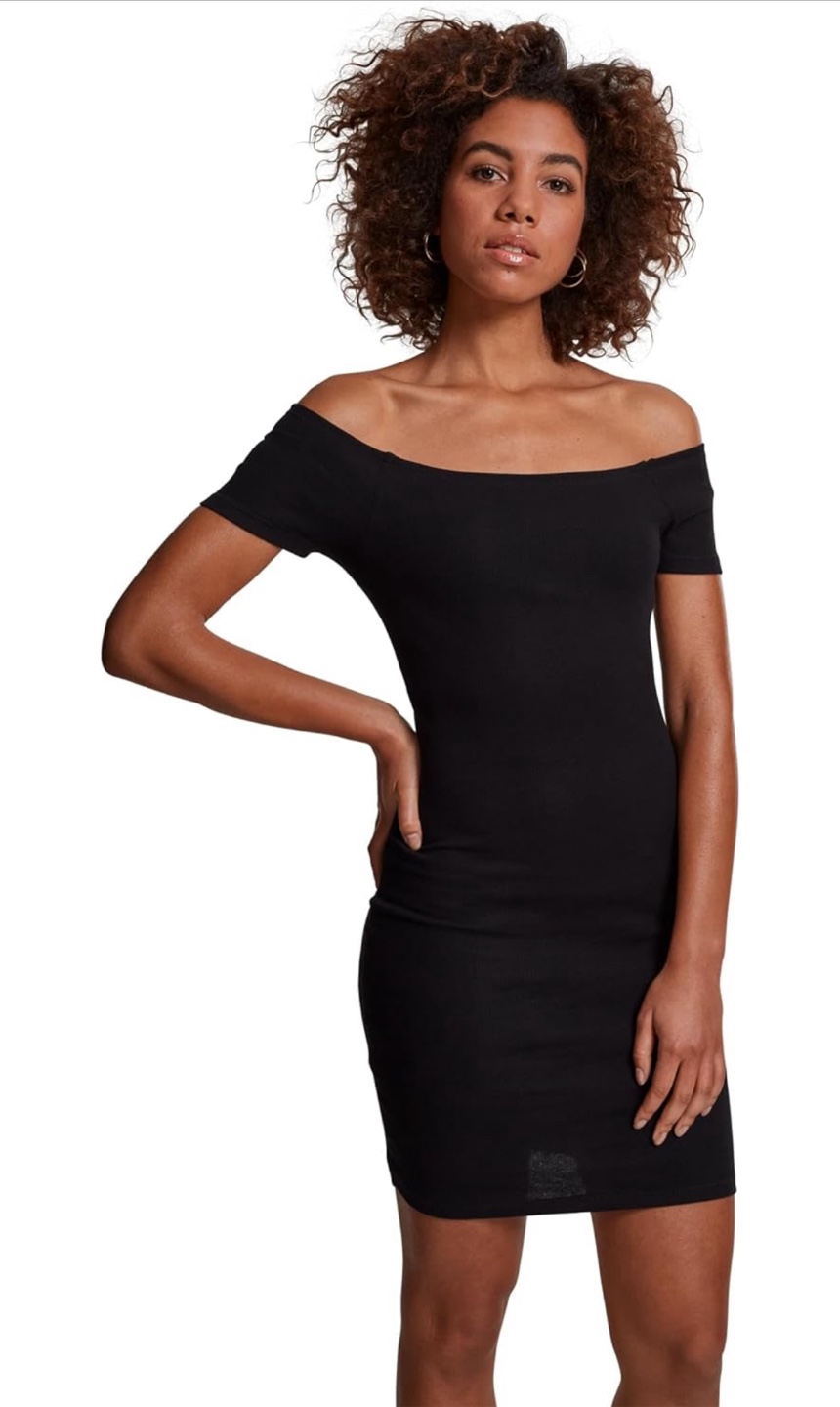 NEW!  Black Off-the-Shoulder Mini Dress