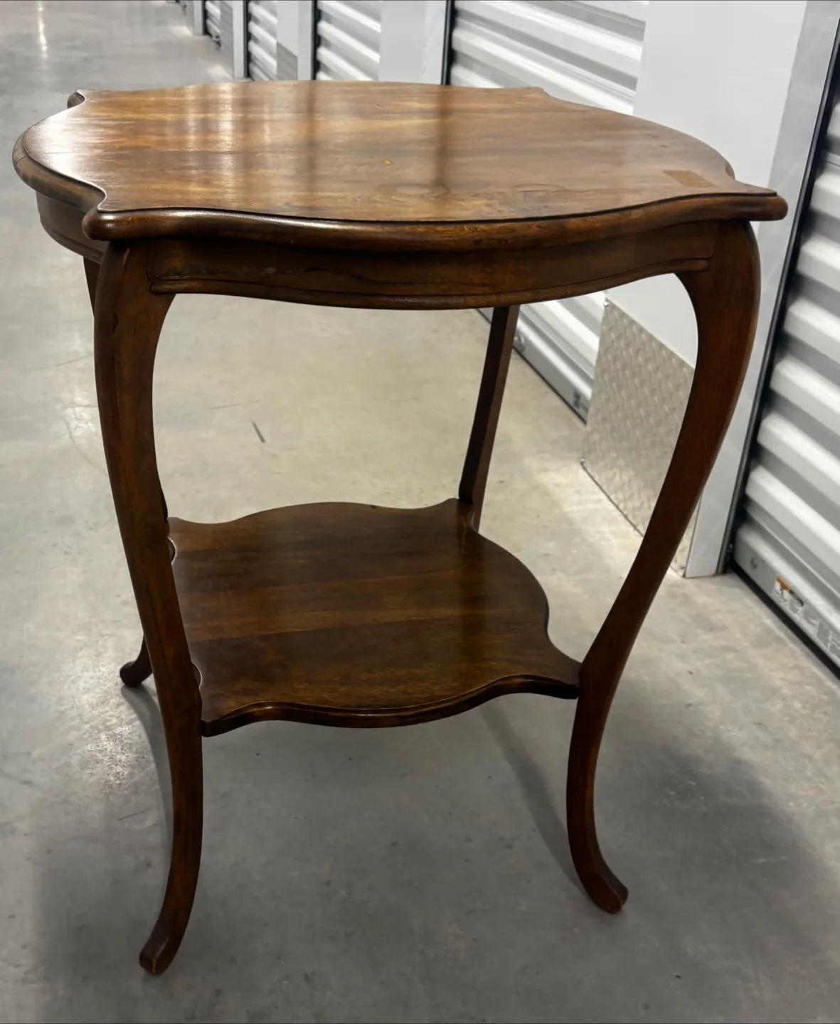 Two-Tiered Wooden Side Table thumbnail