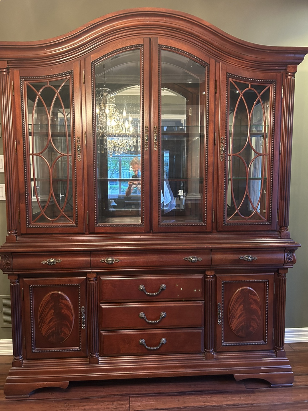 Beautiful Antique Cherry Curio Cabinet - photo 2