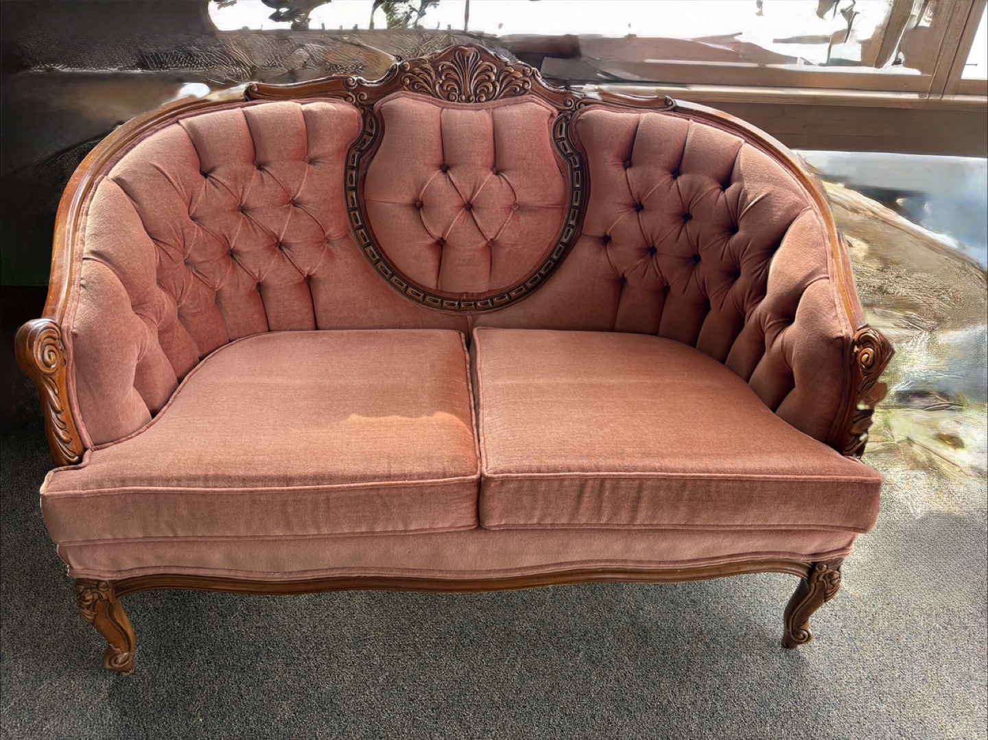 Vintage Pink Velvet Sofa Set - photo 2