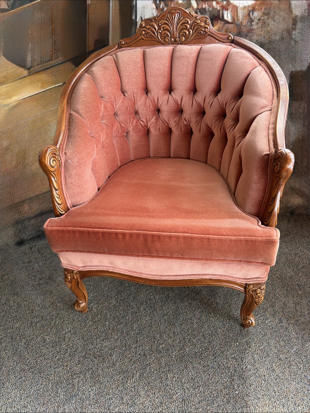Vintage Pink Velvet Sofa Set - photo 3