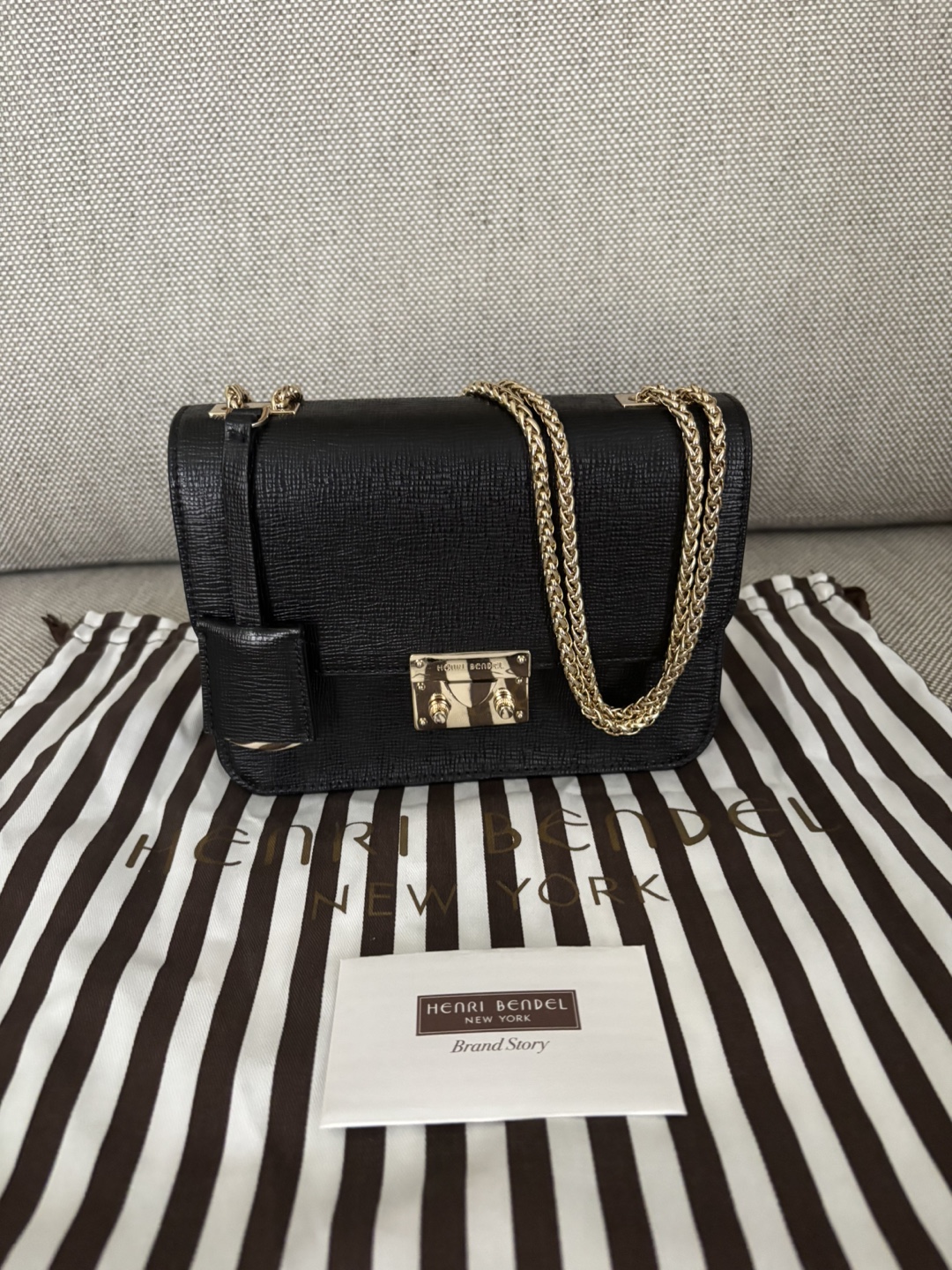 Henri Bendel Black Leather Crossbody Bag