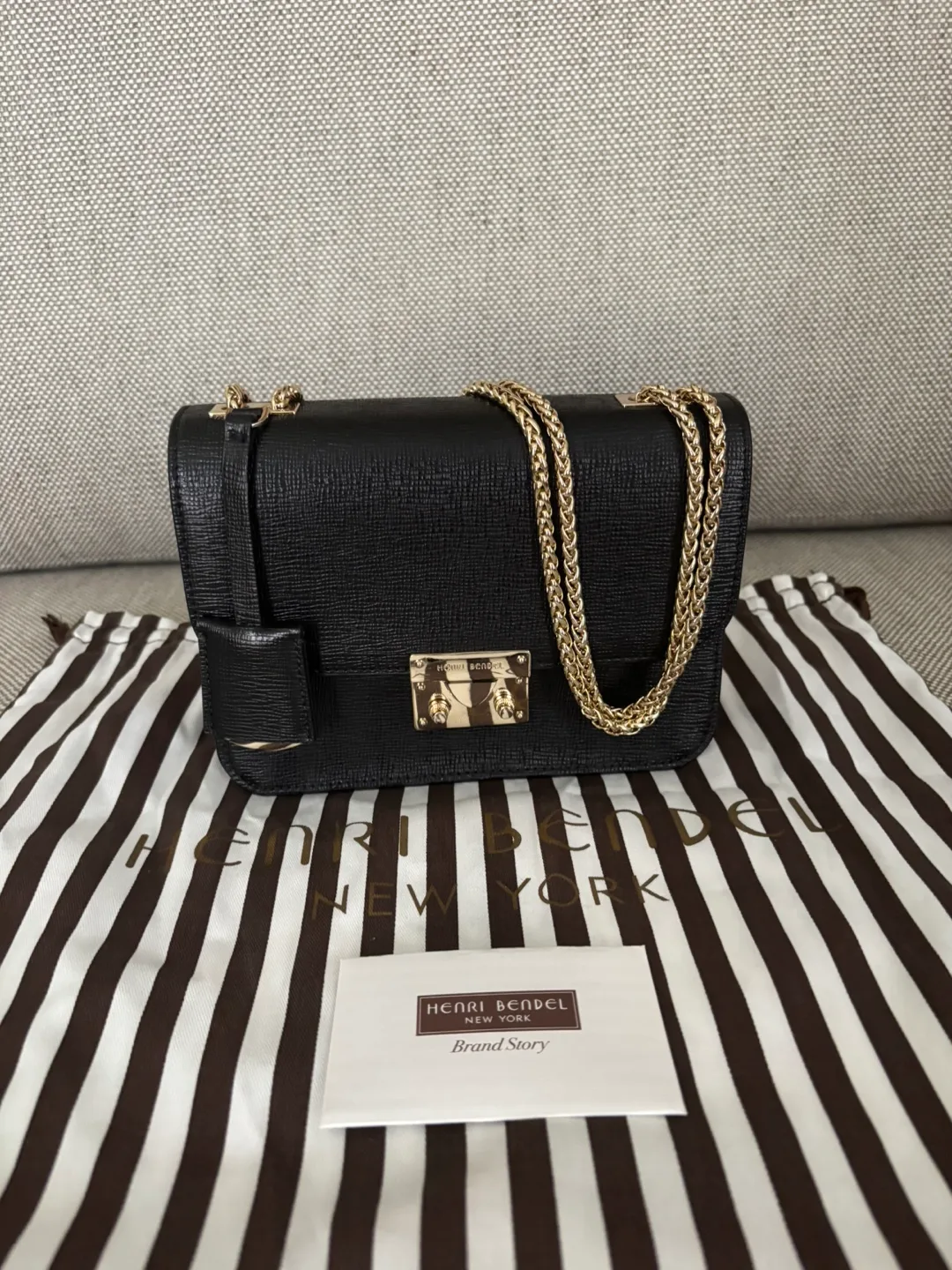 Henri Bendel Black Leather Crossbody Bag thumbnail