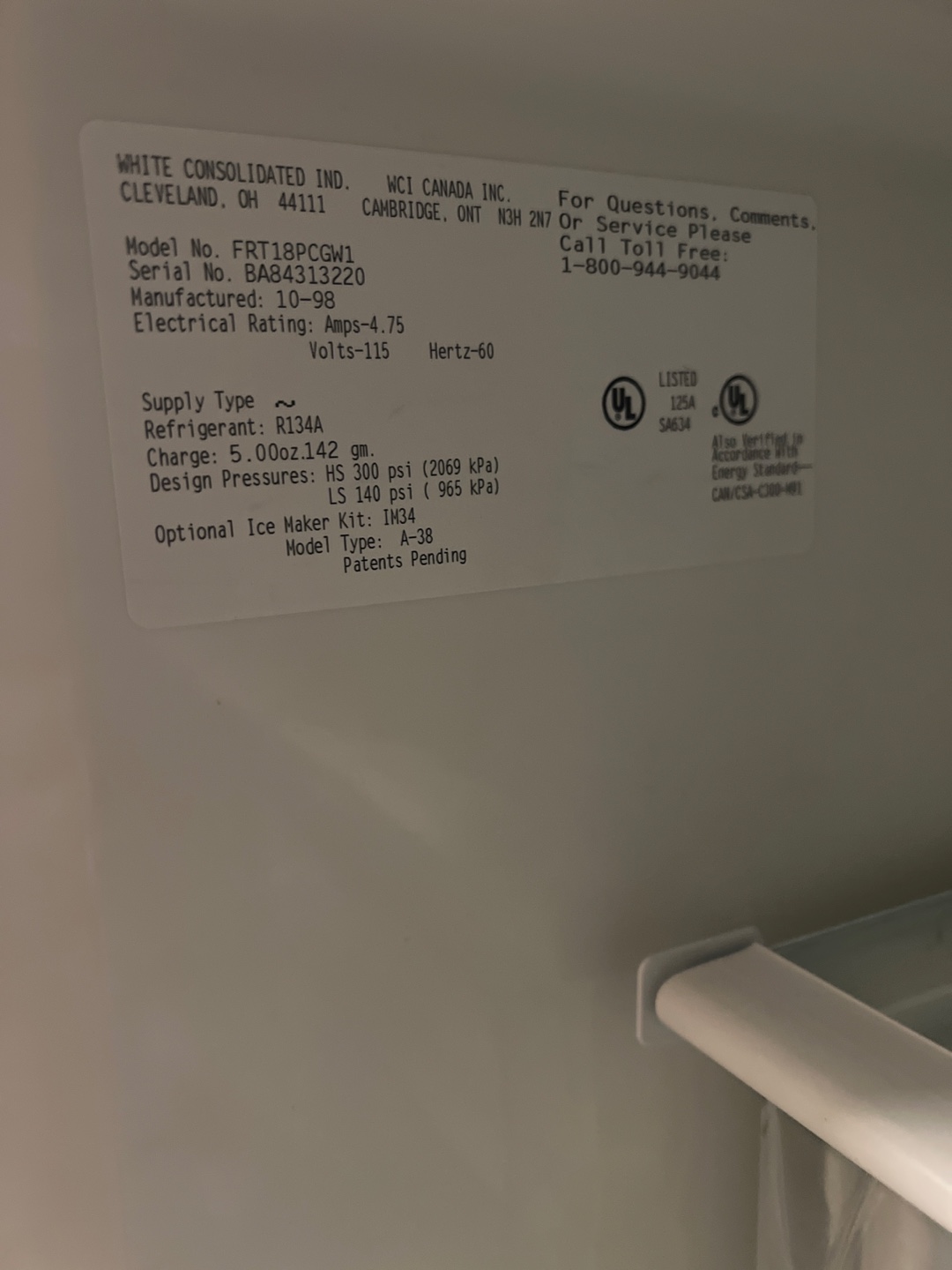 Frigidaire Top Freezer Refrigerator - photo 3