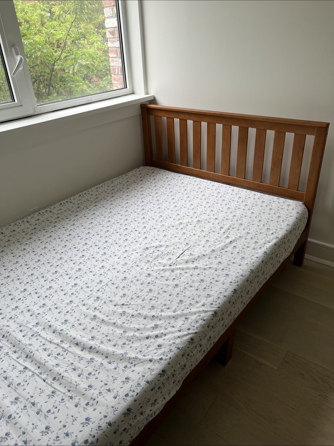 Full-Size Wood Platform Bed Frame and Mattress - photo 3