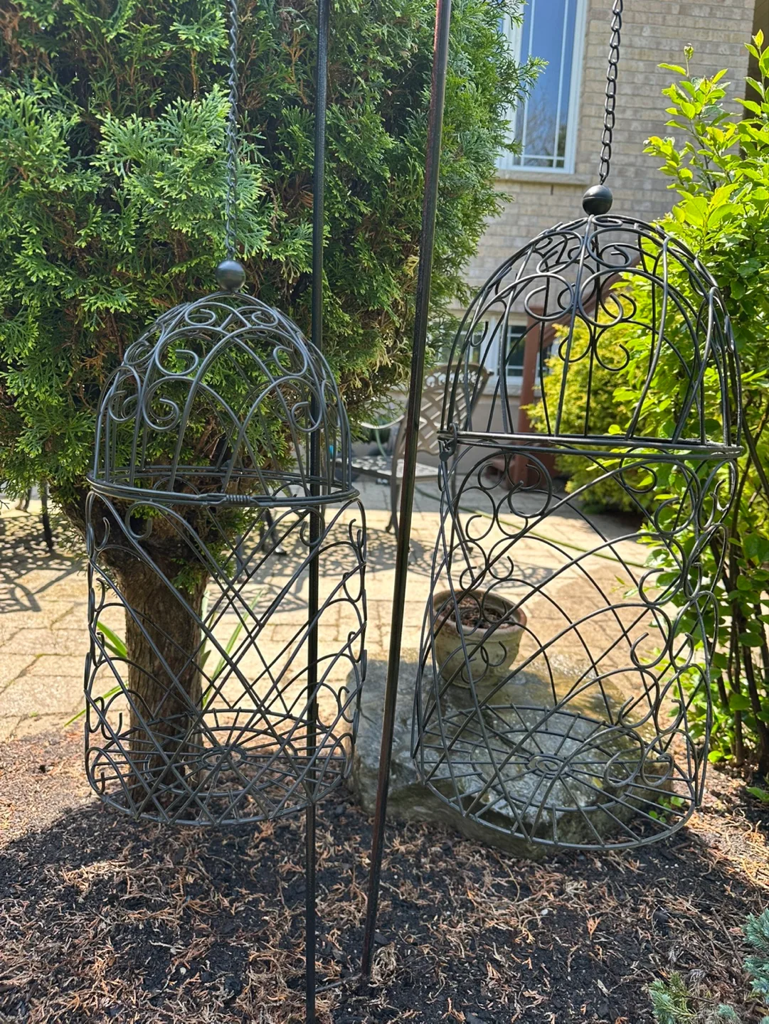 Pair Bird Cages LARGE for Garden or Home or Wedding Decor thumbnail
