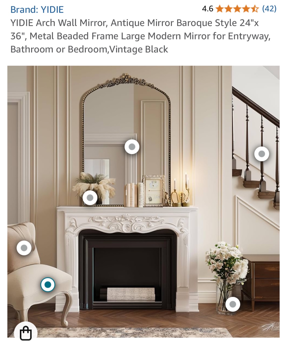 YIDIE Arch Wall Mirror - Antique Baroque Style - photo 5
