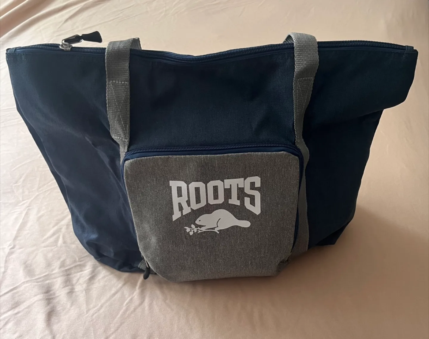 Roots Packable Tote Bag - Navy & Grey image indicator(2)
