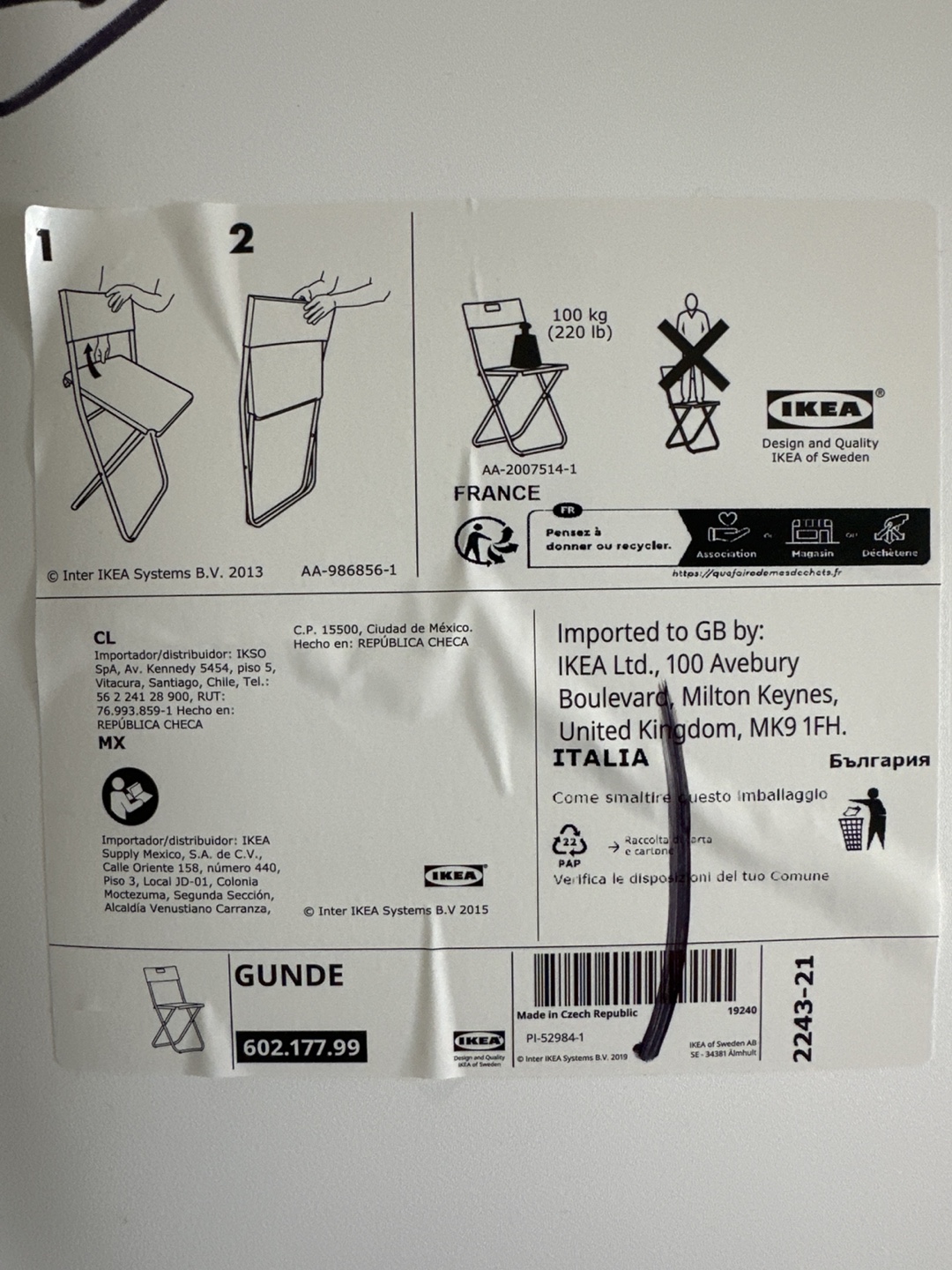 IKEA GUNDE Folding Chairs - White 602.177.99 - photo 3