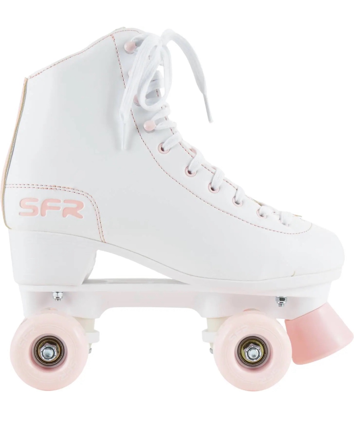White and Pink SFR Roller Skates