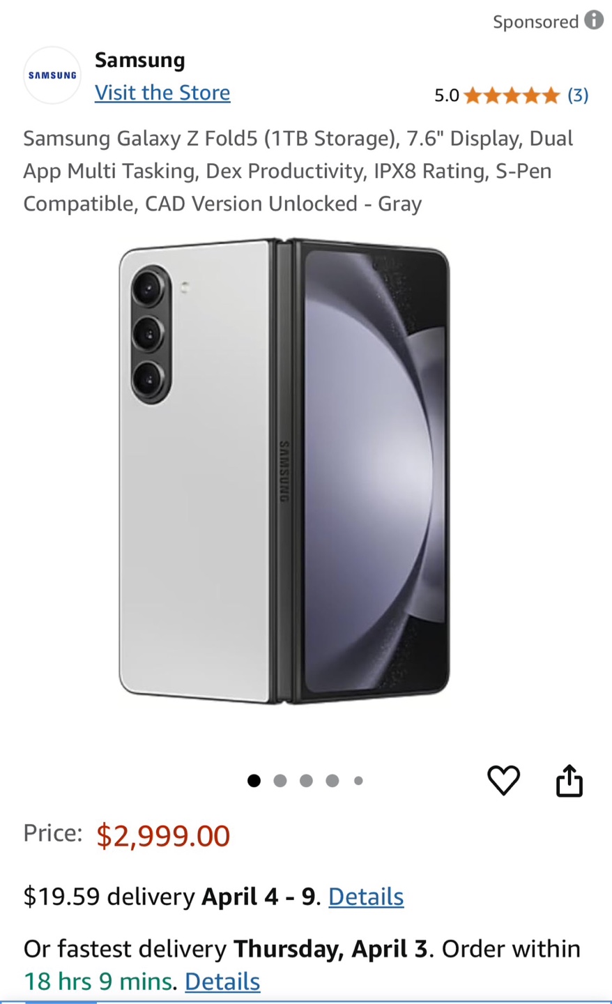 Samsung Galaxy Z Fold 5 (1TB) - Gray - Unlocked - photo 2