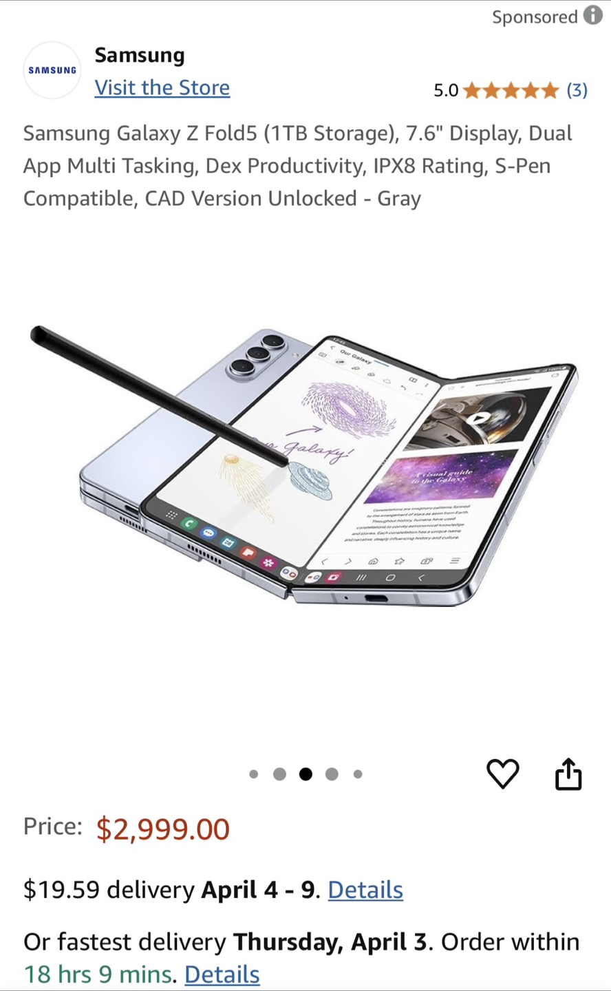 Samsung Galaxy Z Fold 5 (1TB) - Gray - Unlocked - photo 3
