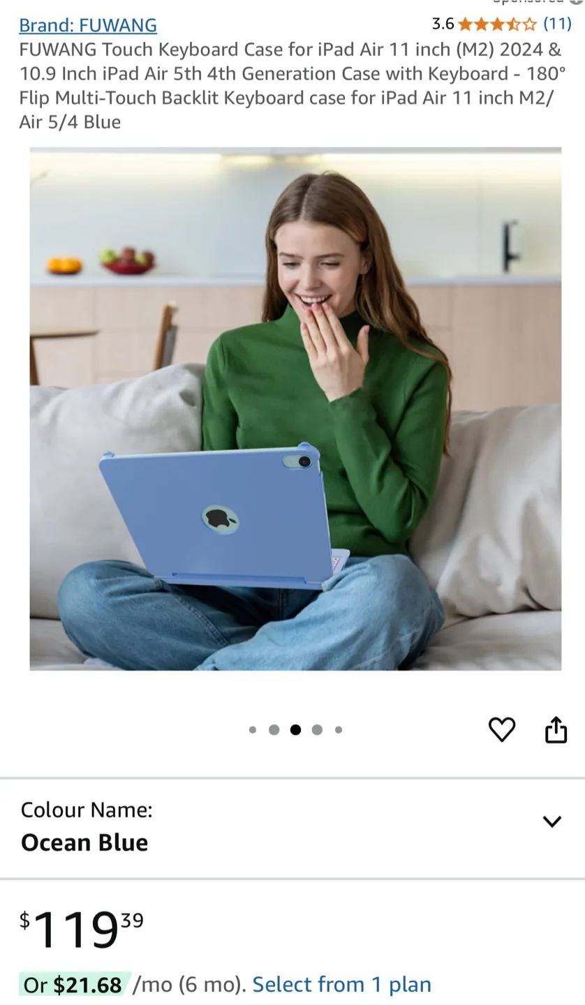 FUWANG iPad Air 11 inch Keyboard Case image indicator(4)