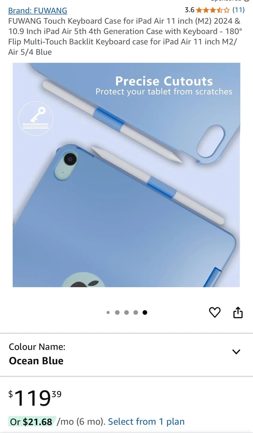 FUWANG iPad Air 11 inch Keyboard Case image indicator(8)