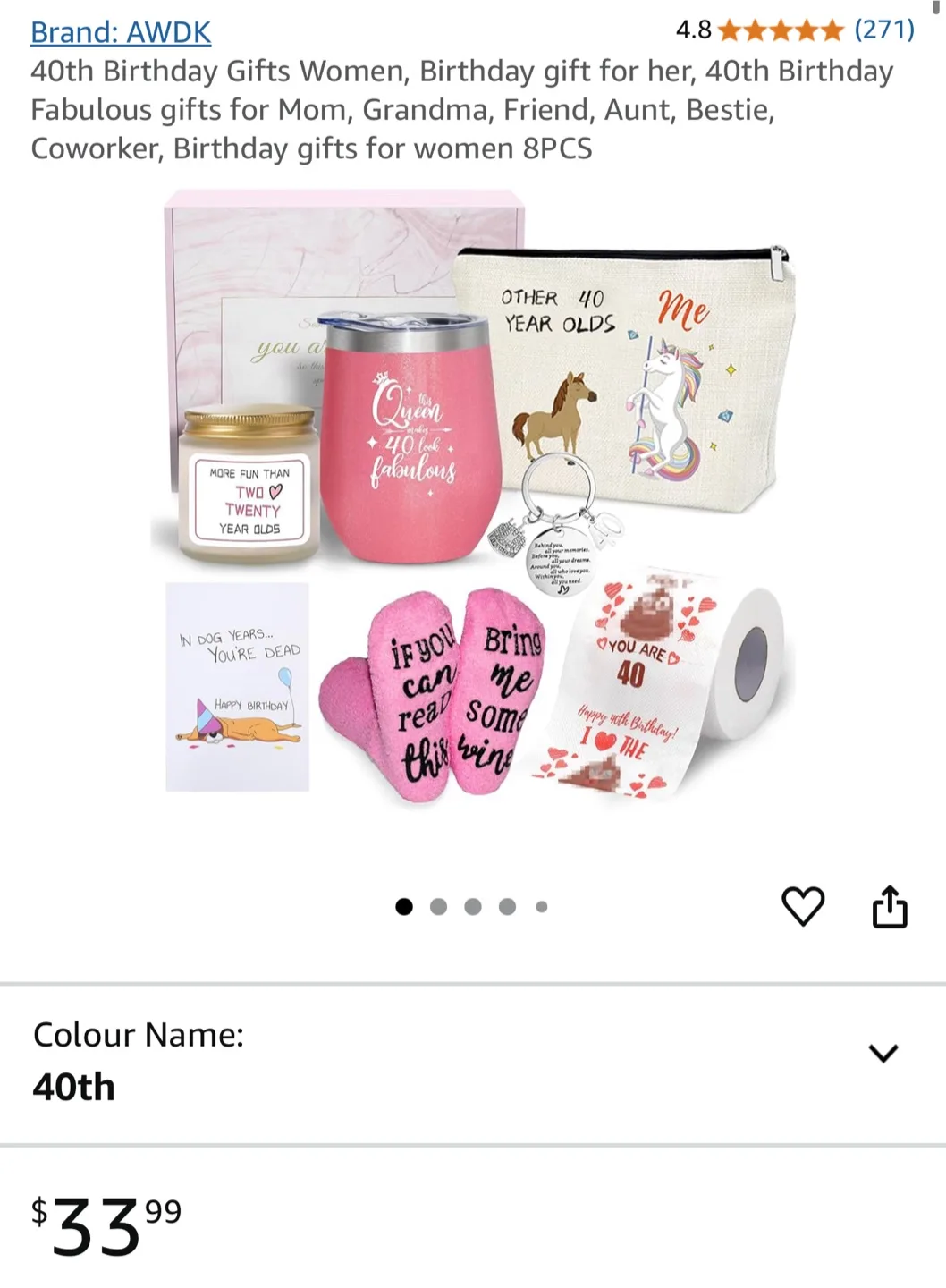 Funny 40th Birthday Gift Basket for Women