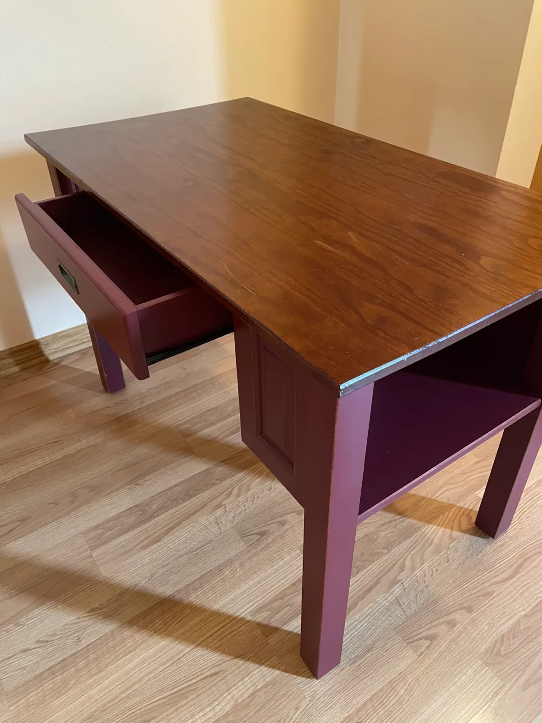 Solid Wood Desk - Dark Red/Burgundy thumbnail