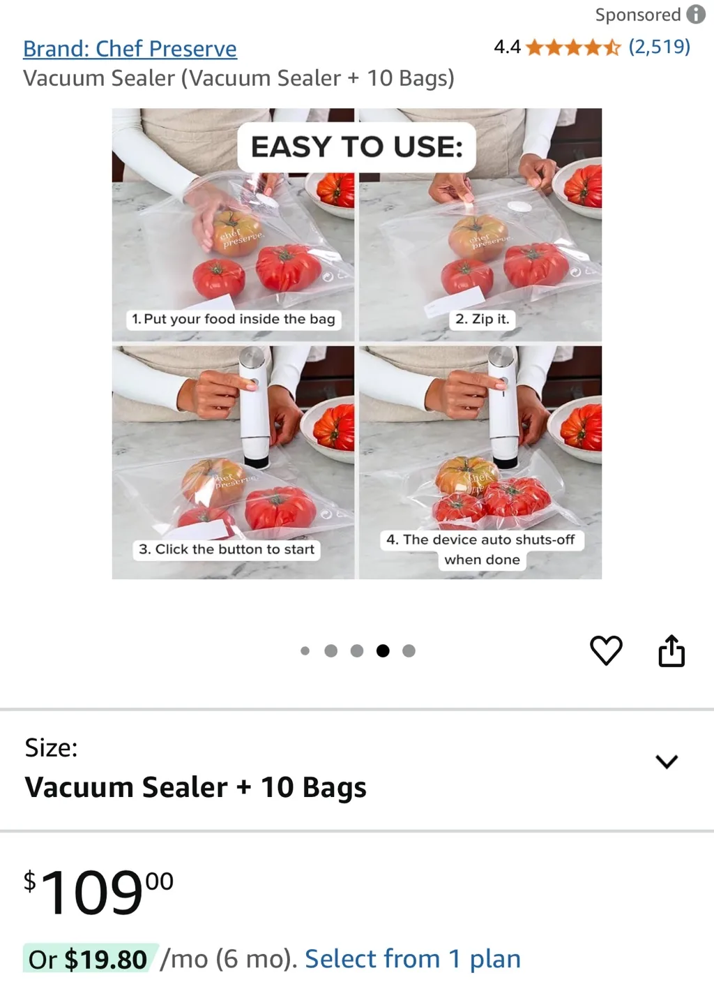Chef Preserve Vacuum Sealer image indicator(3)