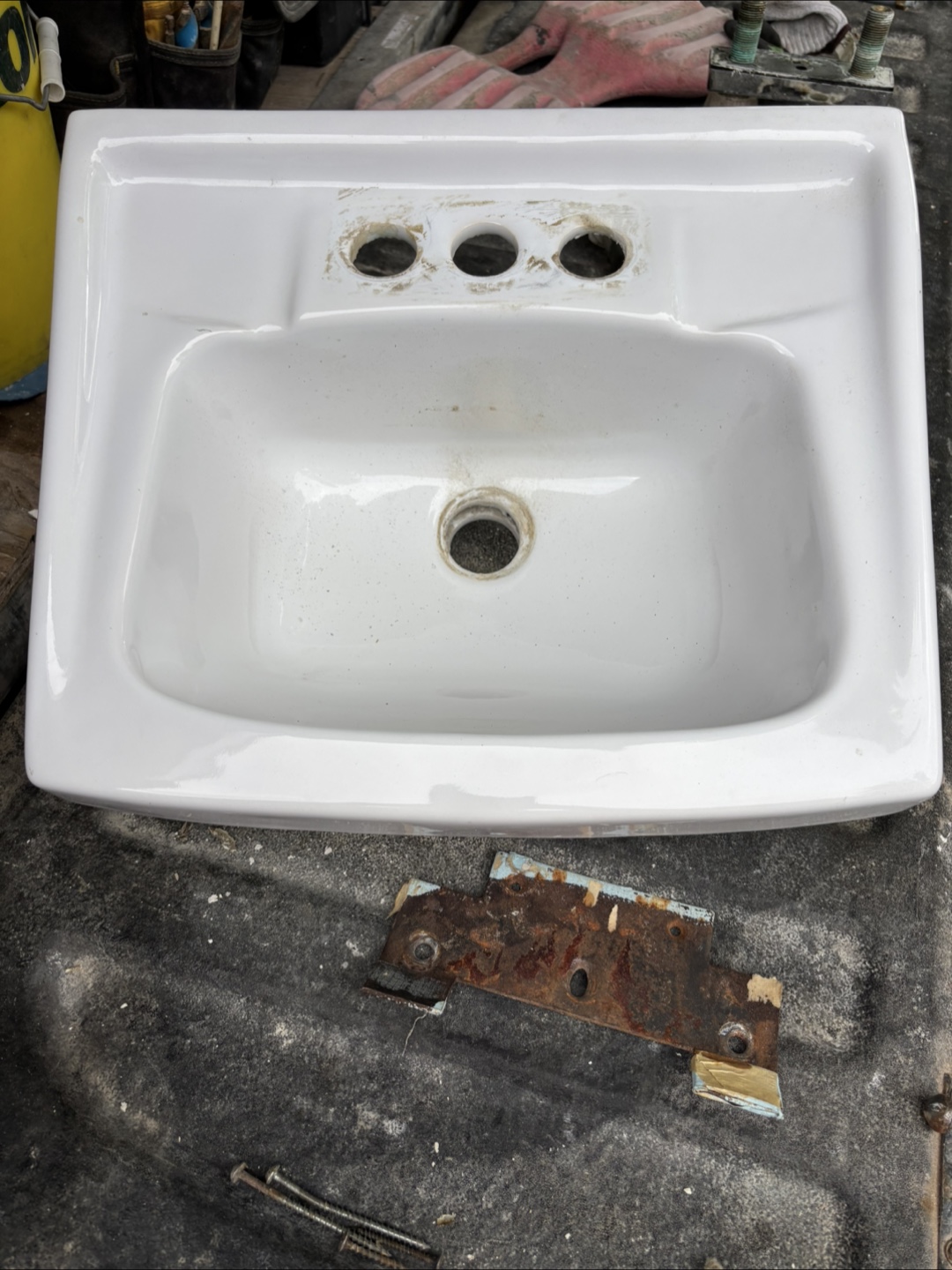 Vintage White Bathroom Sink with Faucet
