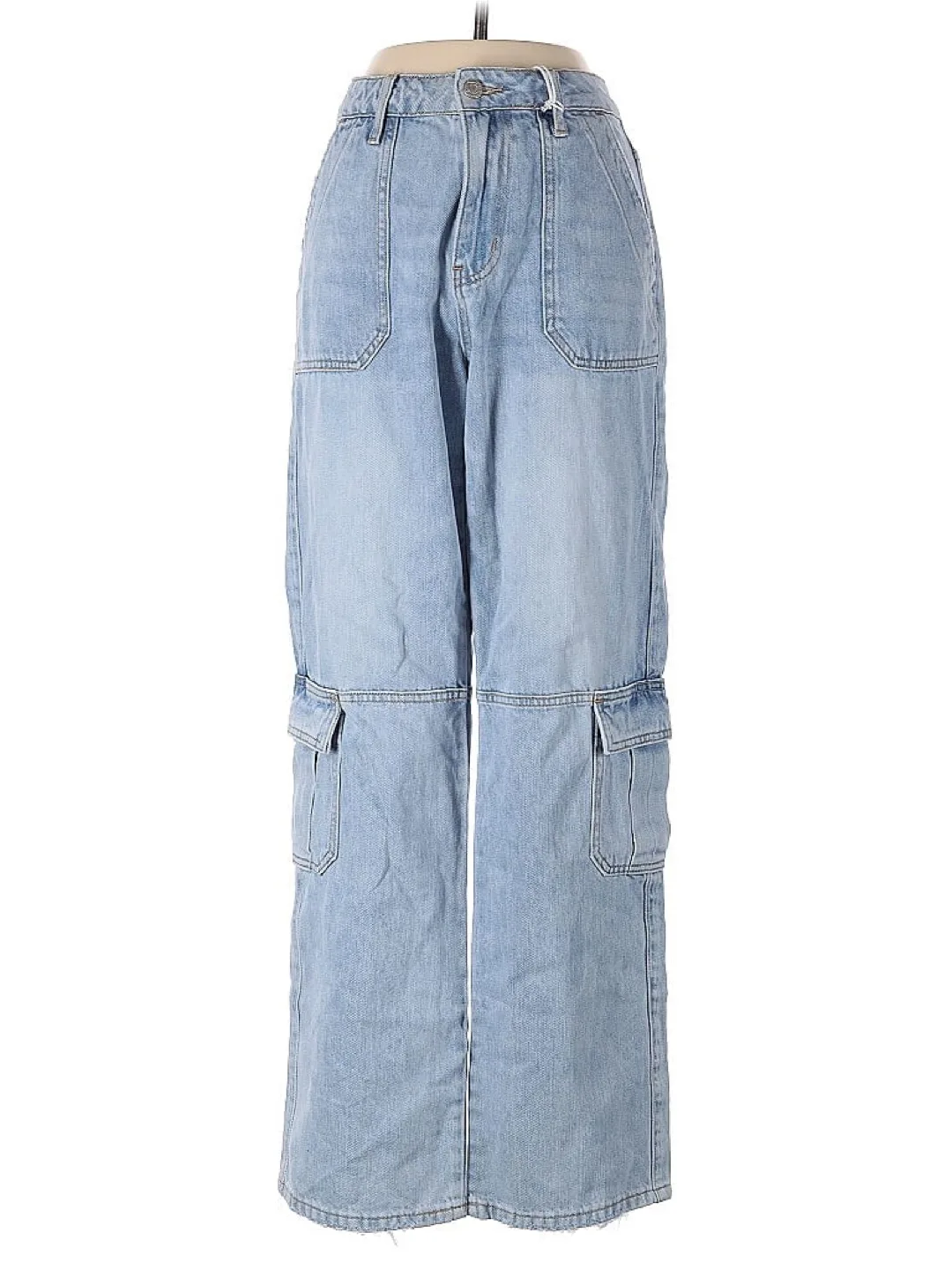 BNWT Vervet Blue Light Wash Cargo Jeans Size 26 thumbnail