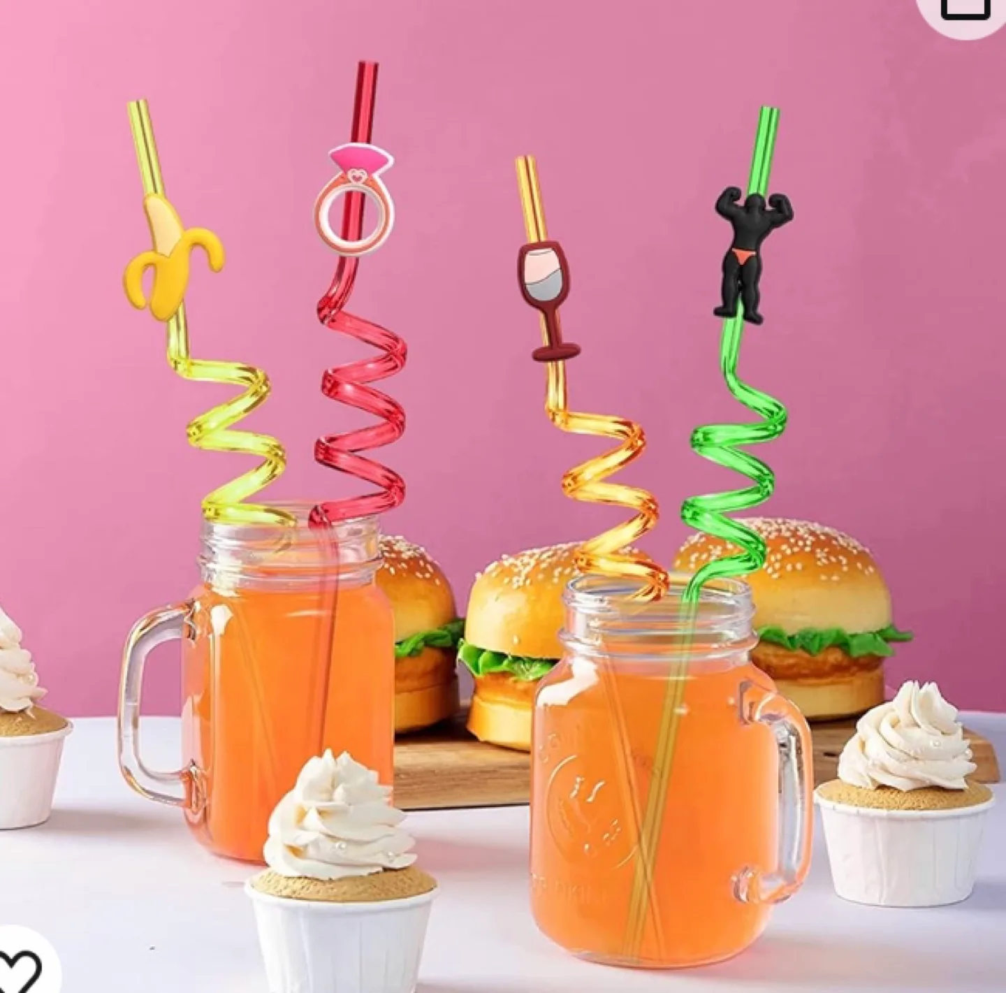 Party Straws and Brushes set  New in bag Set of 12. image indicator(2)