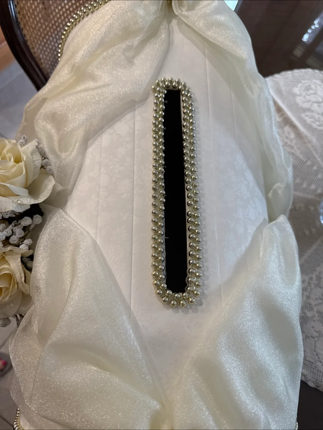 Elegant Wedding Card Box with Pearl Accents image indicator(2)