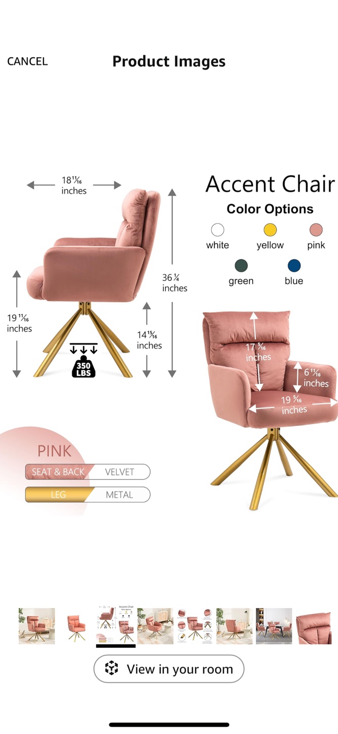 Small Desk & Pink Velvet Chair - photo 5