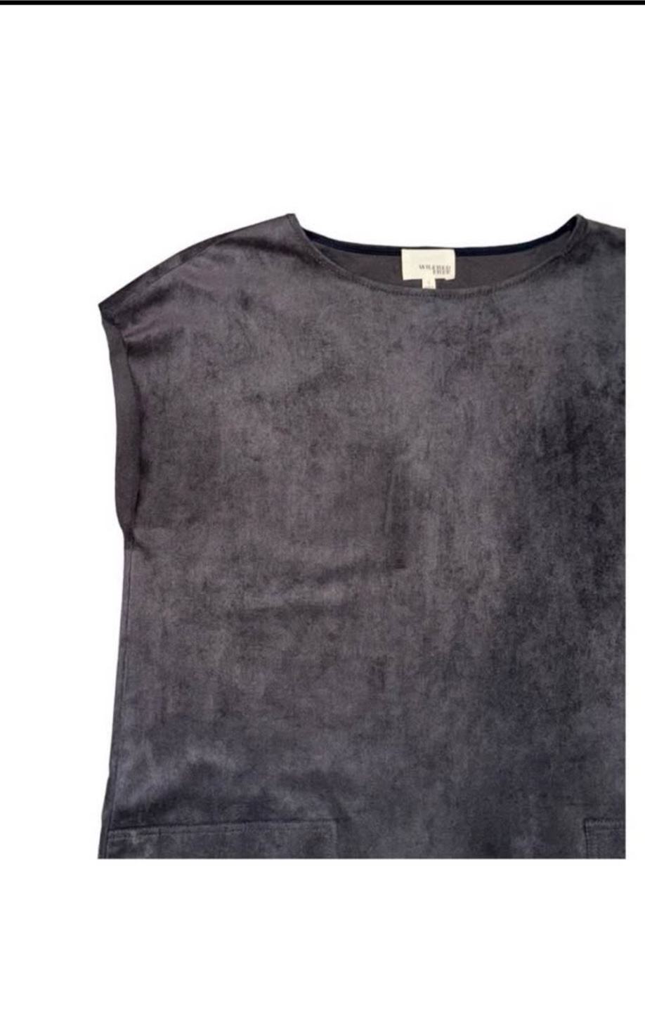 Aritzia Wilfred Free Grey Nori Faux Suede Shift Dress Size Small - photo 5