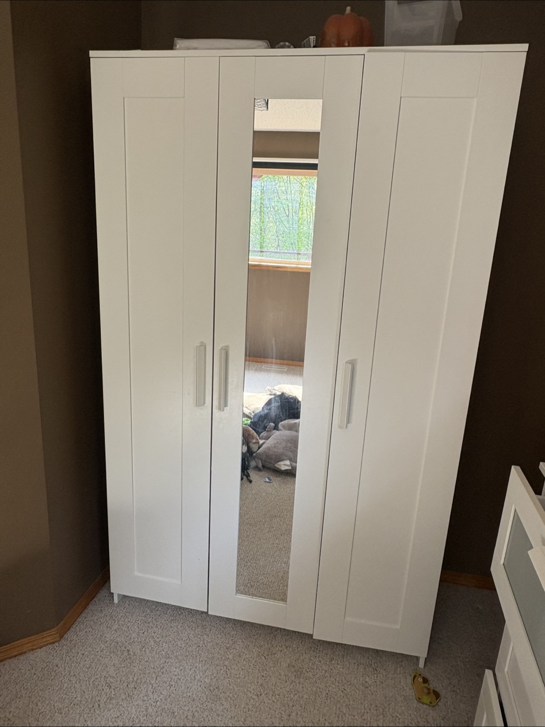 IKEA PAX White Wardrobe with Mirror