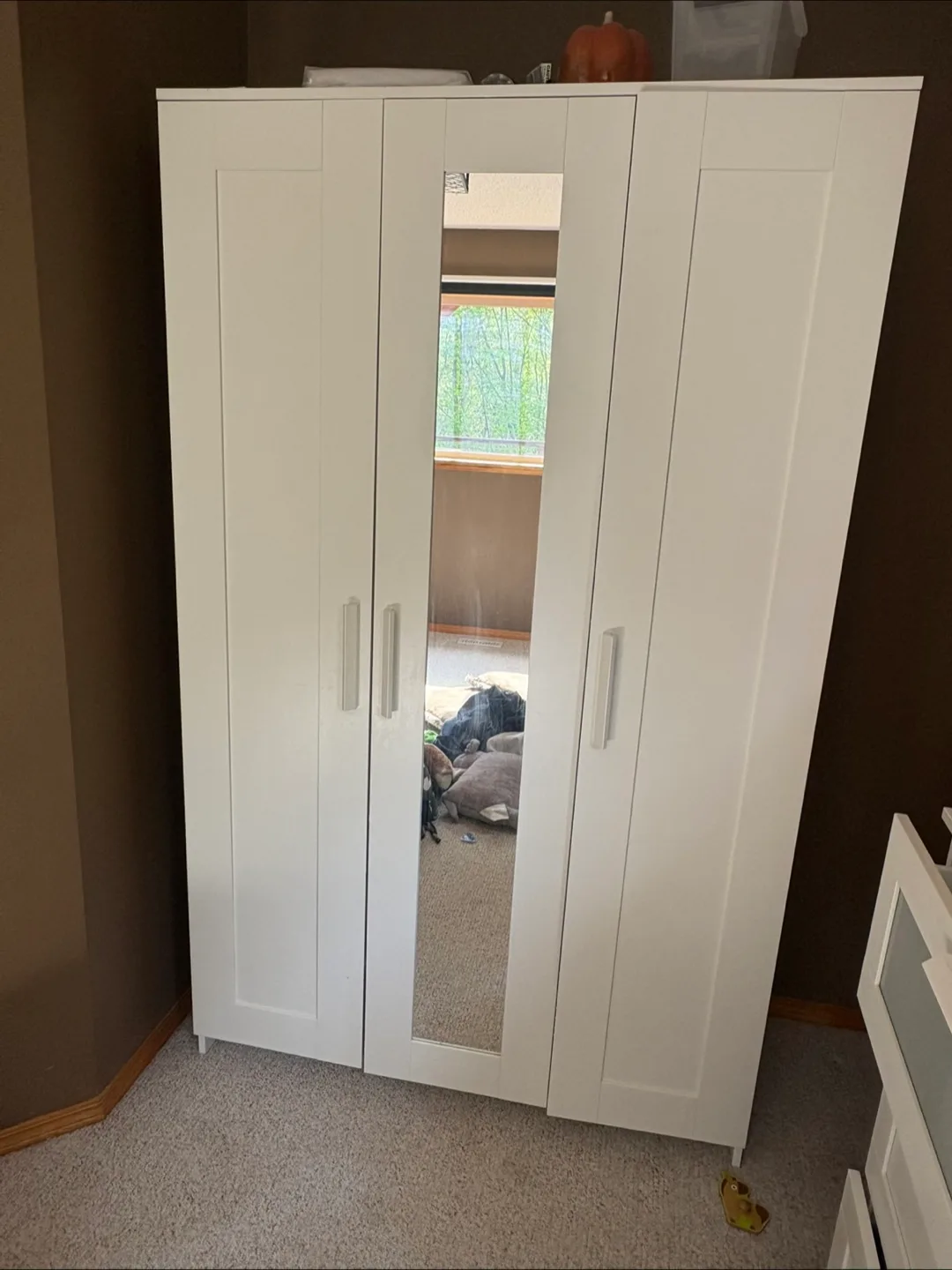 IKEA PAX White Wardrobe with Mirror thumbnail