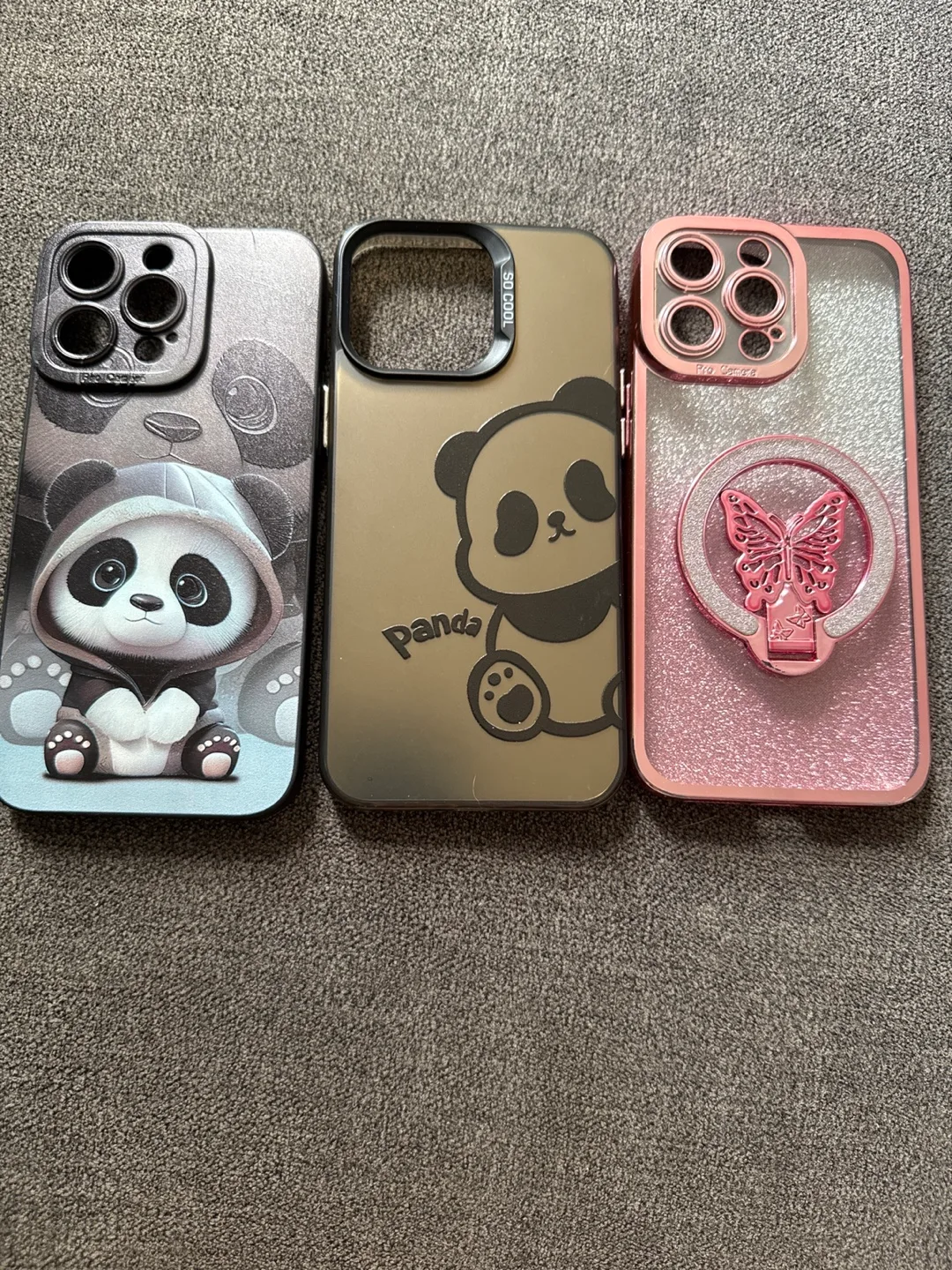 3 iPhone 15Pro Max Cases - Panda, Glitter, Ring Holder thumbnail