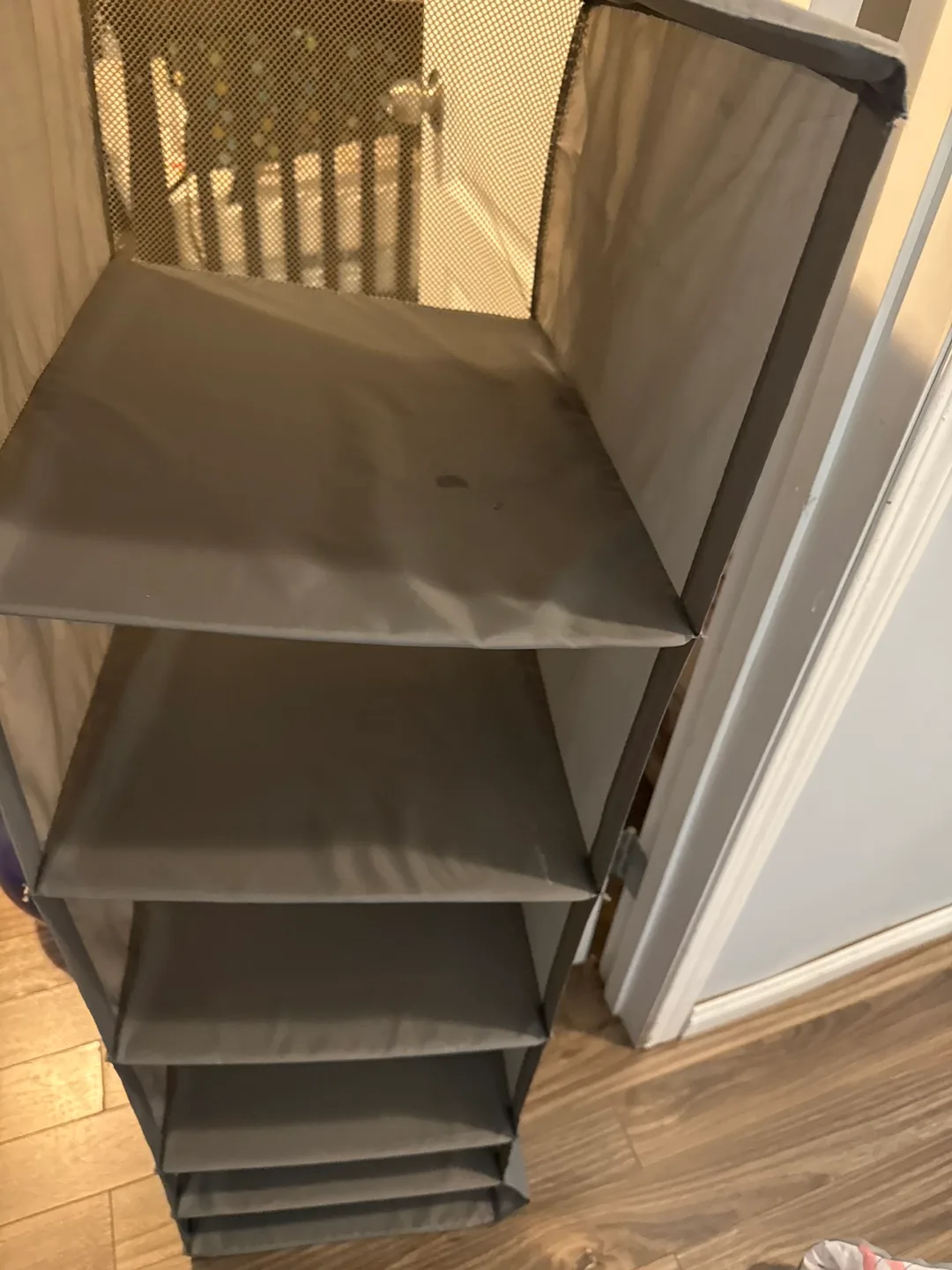Grey Fabric 5-Shelf Closet Organizer thumbnail