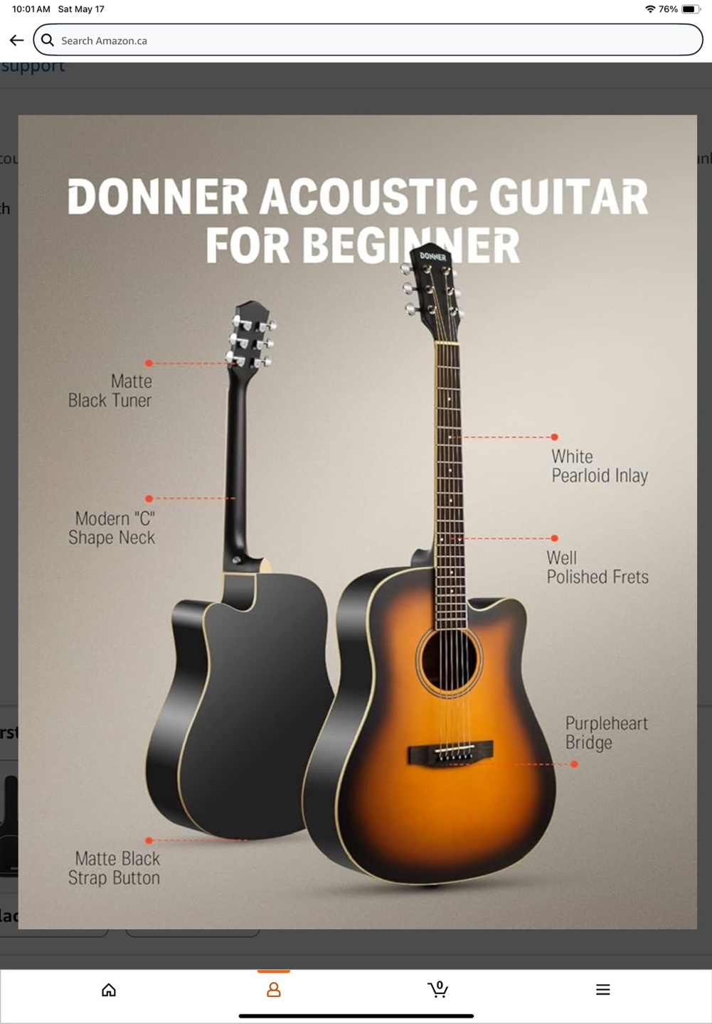 Donner Acoustic Guitar for Beginners