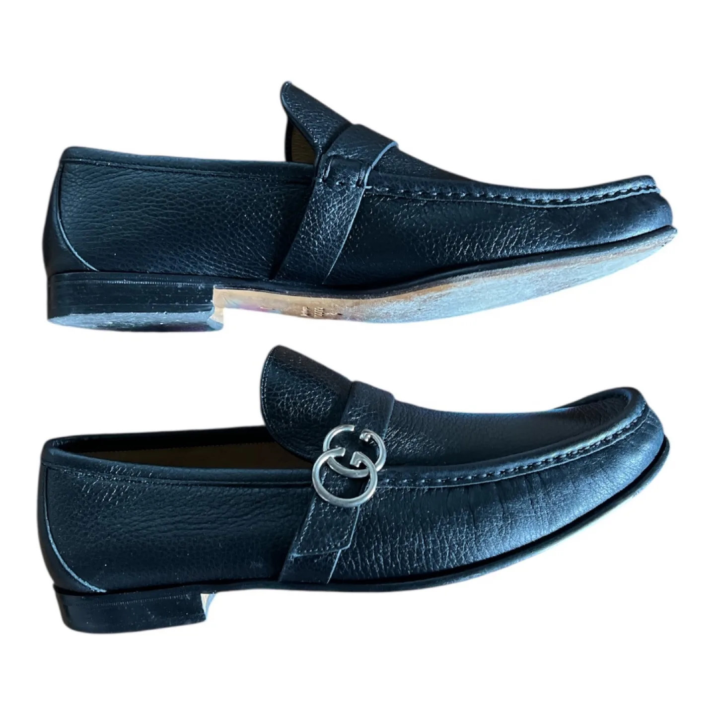 Gucci Men's Black Leather Loafers - size 9, GUC image indicator(3)
