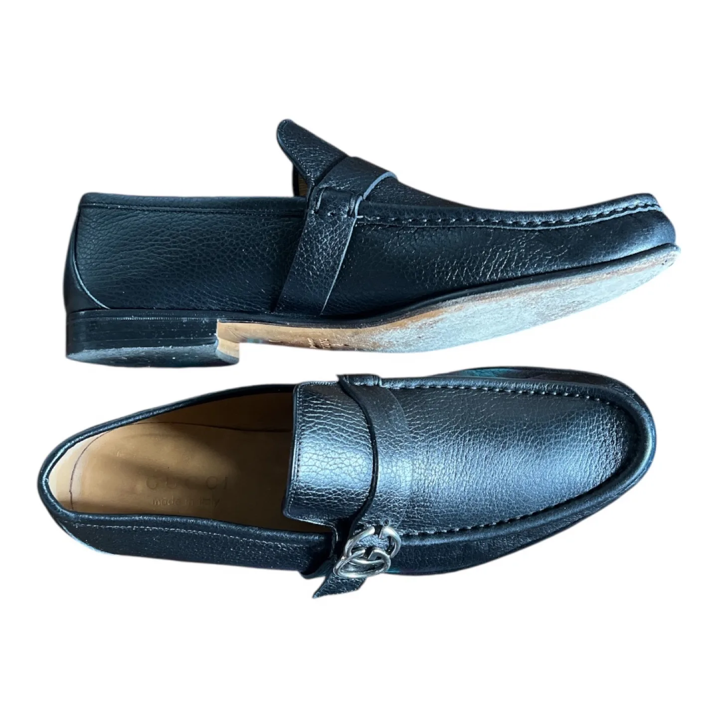 Gucci Men's Black Leather Loafers - size 9, GUC image indicator(4)