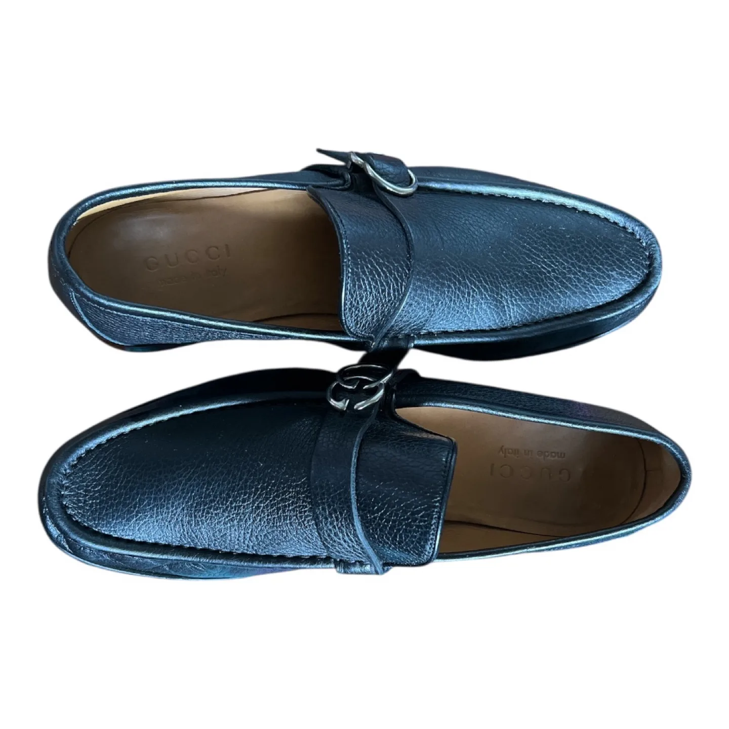 Gucci Men's Black Leather Loafers - size 9, GUC image indicator(7)