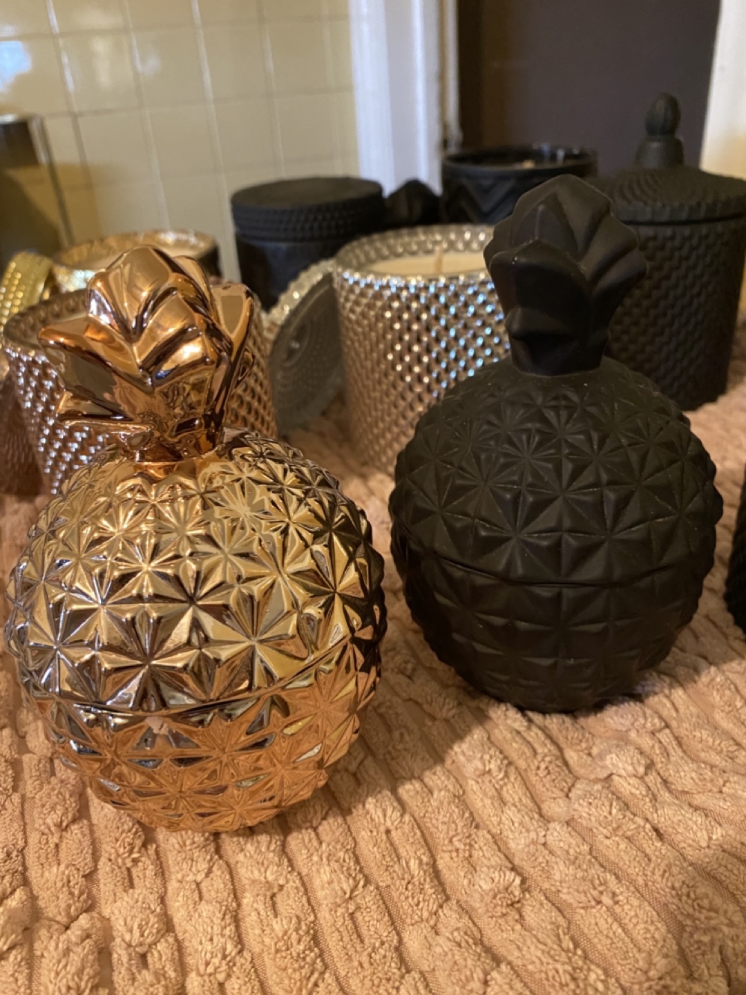 Pineapple Scented Candles - Gold & Black