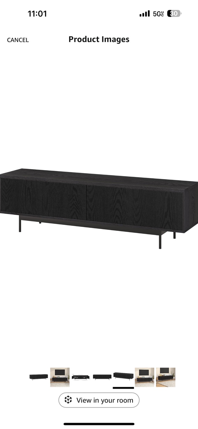 Modern Black TV Stand Media Console