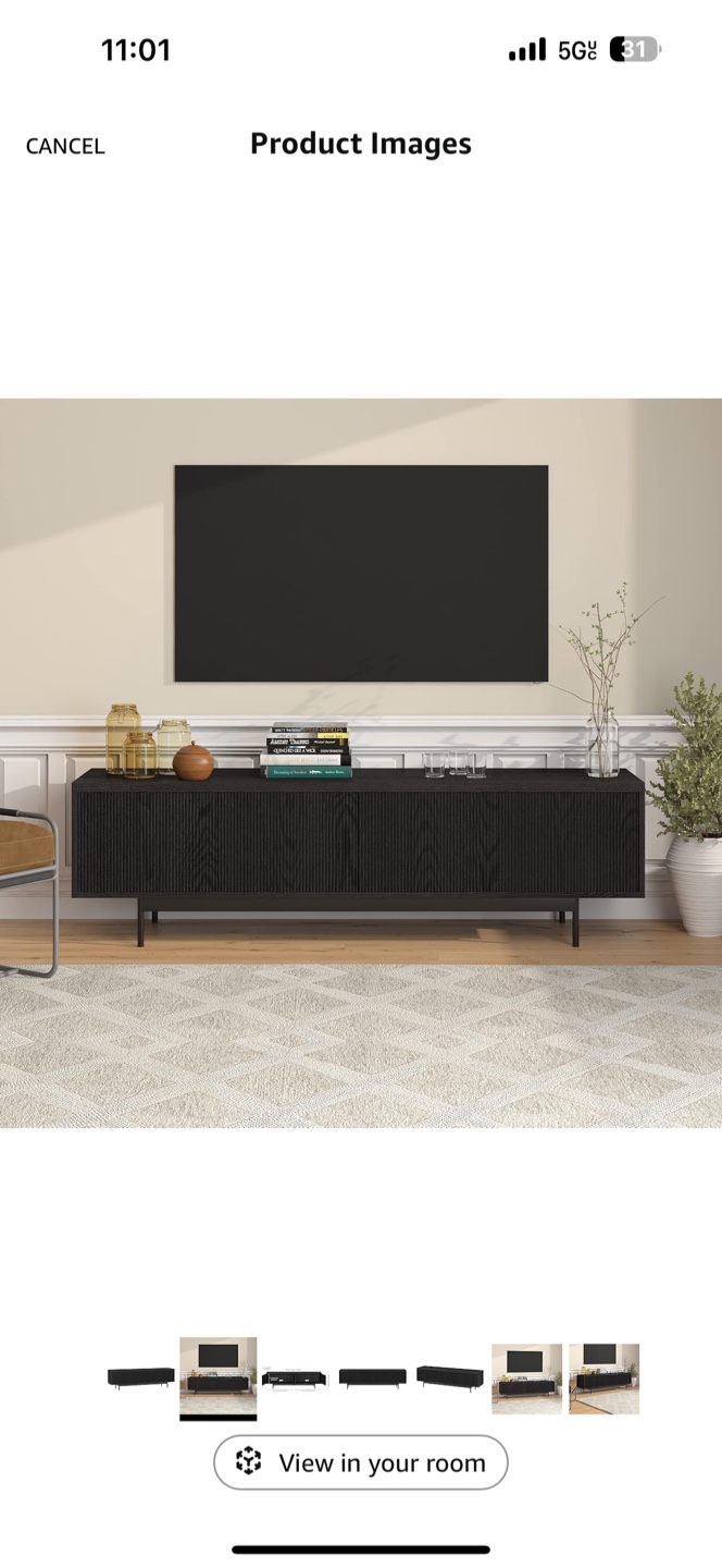 Modern Black TV Stand Media Console - photo 4