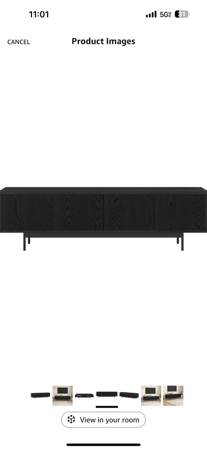 Modern Black TV Stand Media Console - photo 2