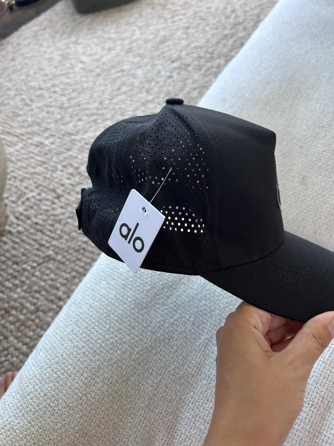 Alo Yoga Black Perforated Baseball Hat image indicator(4)