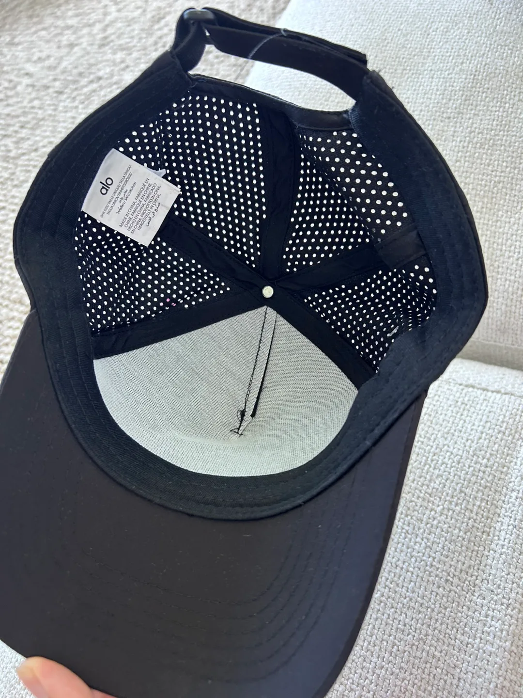 Alo Yoga Black Perforated Baseball Hat image indicator(2)