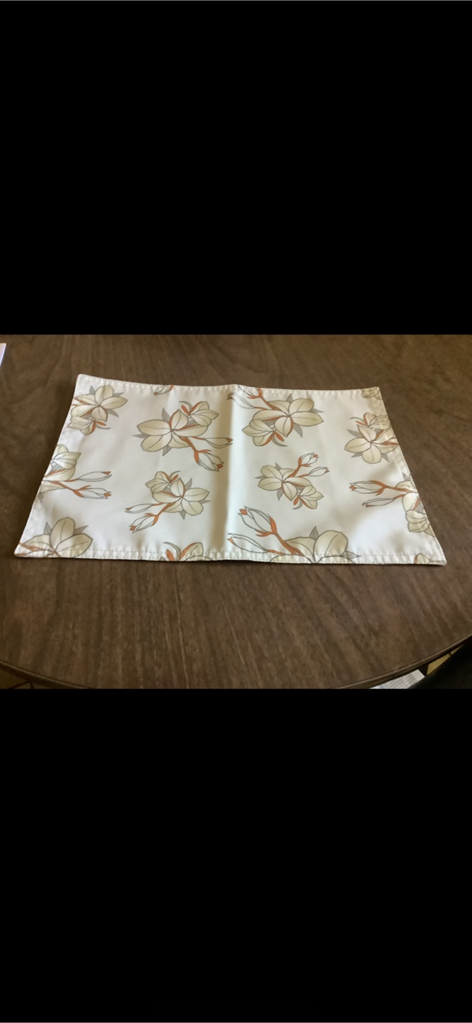 Floral Placemat, Beige and Orange Flowers