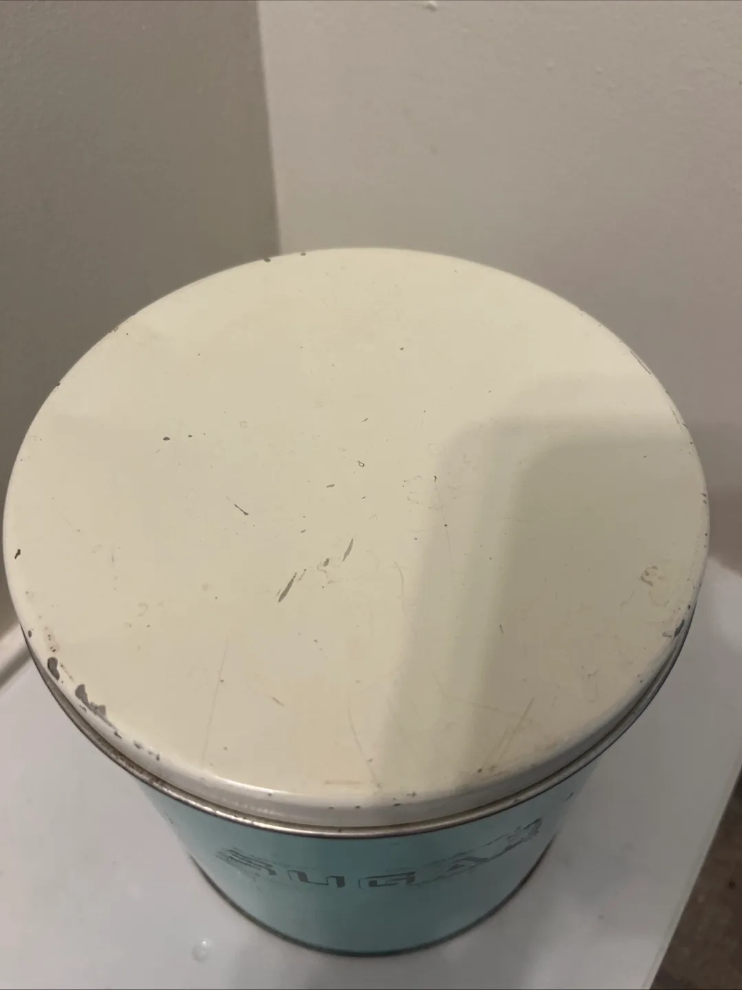 Vintage Teal Sugar Tin image indicator(7)